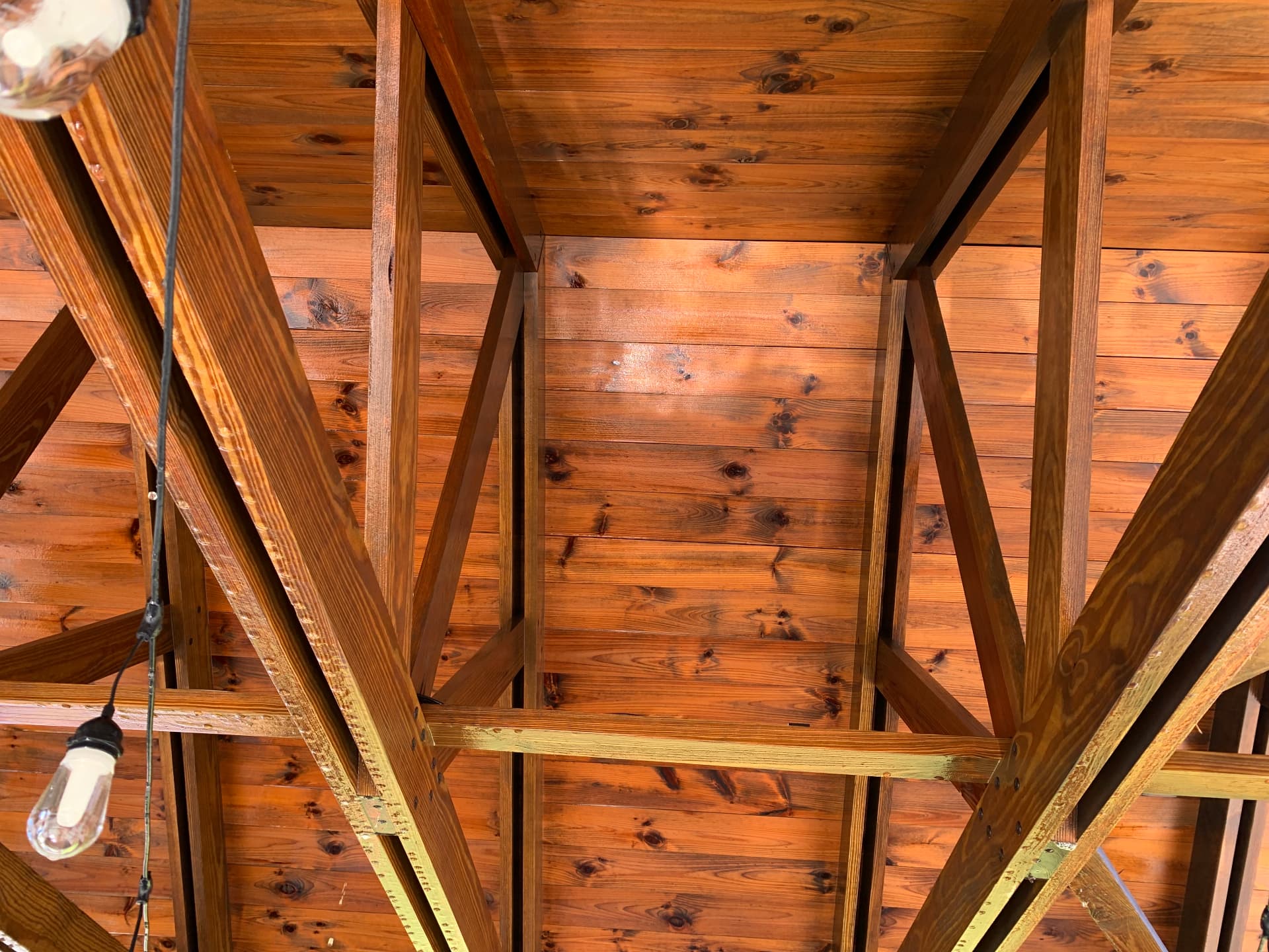 Pavilion wood grain after cleaning