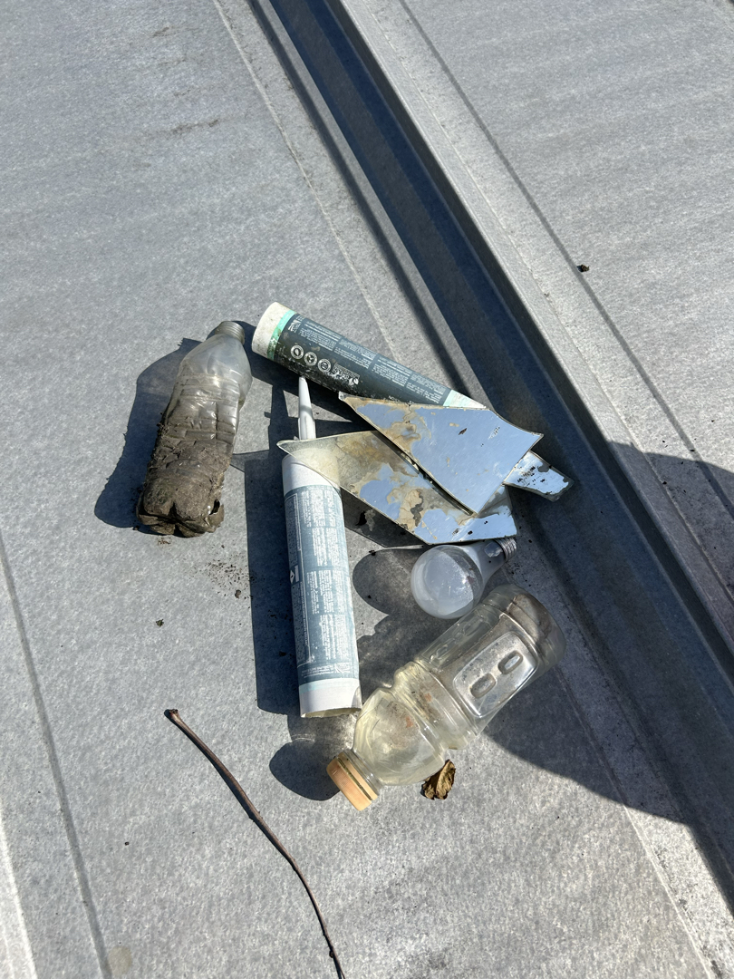 Debris removed from the Valley Storage commercial gutter system